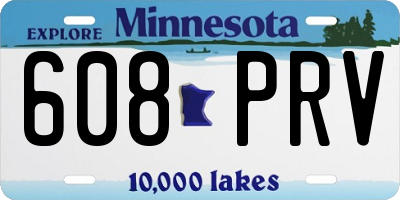 MN license plate 608PRV