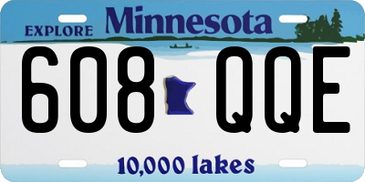 MN license plate 608QQE