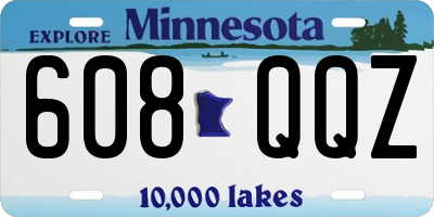 MN license plate 608QQZ