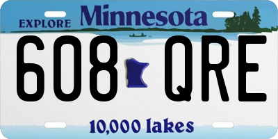 MN license plate 608QRE