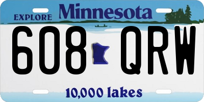 MN license plate 608QRW