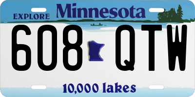 MN license plate 608QTW