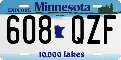 MN license plate 608QZF