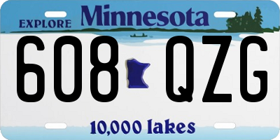 MN license plate 608QZG