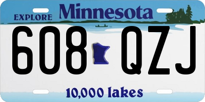 MN license plate 608QZJ