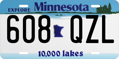 MN license plate 608QZL