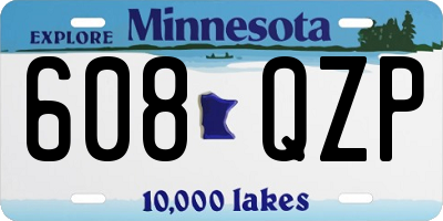 MN license plate 608QZP