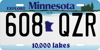 MN license plate 608QZR