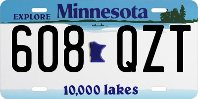 MN license plate 608QZT