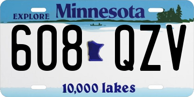 MN license plate 608QZV