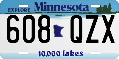 MN license plate 608QZX