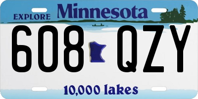 MN license plate 608QZY