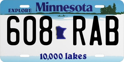 MN license plate 608RAB