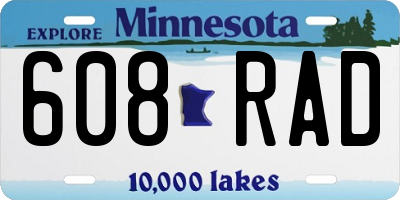MN license plate 608RAD