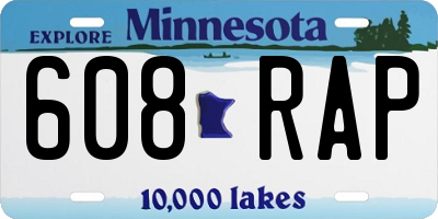 MN license plate 608RAP