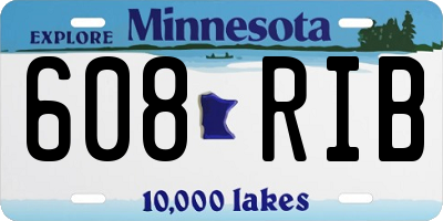 MN license plate 608RIB