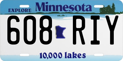 MN license plate 608RIY