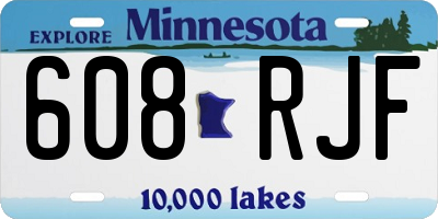MN license plate 608RJF