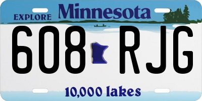 MN license plate 608RJG