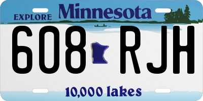 MN license plate 608RJH