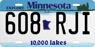 MN license plate 608RJI