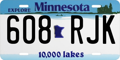 MN license plate 608RJK