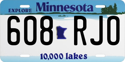 MN license plate 608RJO