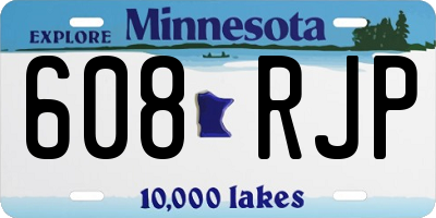 MN license plate 608RJP