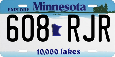 MN license plate 608RJR