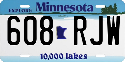 MN license plate 608RJW