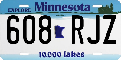 MN license plate 608RJZ