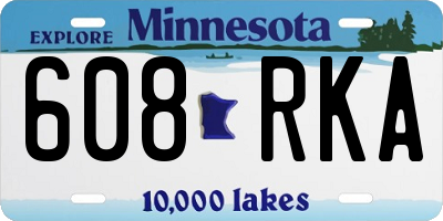 MN license plate 608RKA