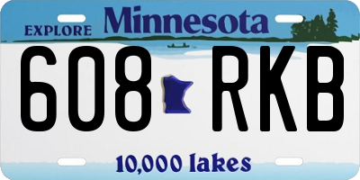 MN license plate 608RKB