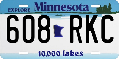 MN license plate 608RKC