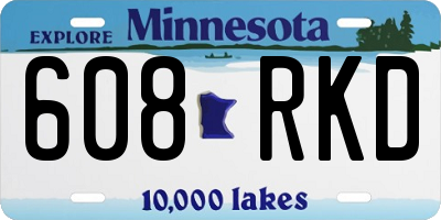 MN license plate 608RKD