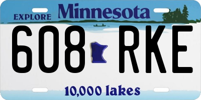 MN license plate 608RKE