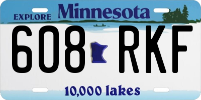 MN license plate 608RKF