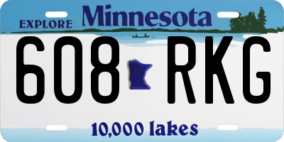 MN license plate 608RKG
