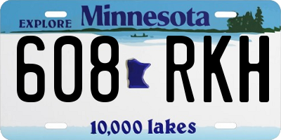 MN license plate 608RKH