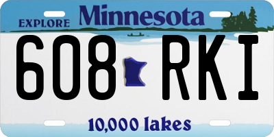 MN license plate 608RKI