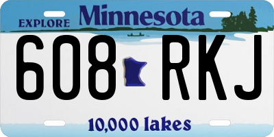 MN license plate 608RKJ
