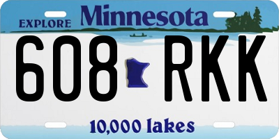 MN license plate 608RKK
