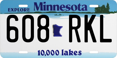 MN license plate 608RKL