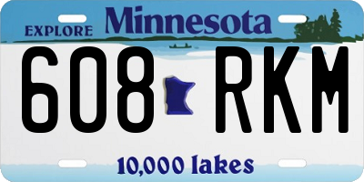 MN license plate 608RKM