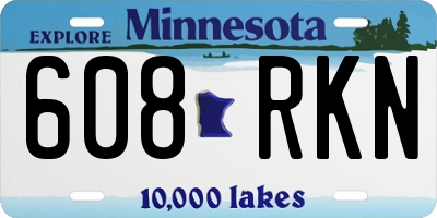 MN license plate 608RKN