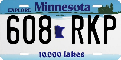 MN license plate 608RKP