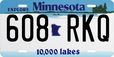 MN license plate 608RKQ