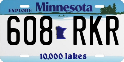 MN license plate 608RKR