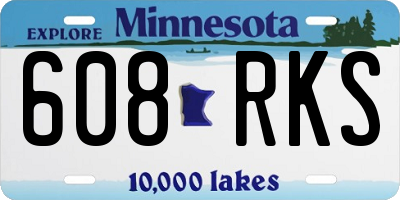 MN license plate 608RKS