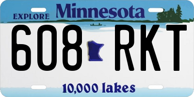 MN license plate 608RKT